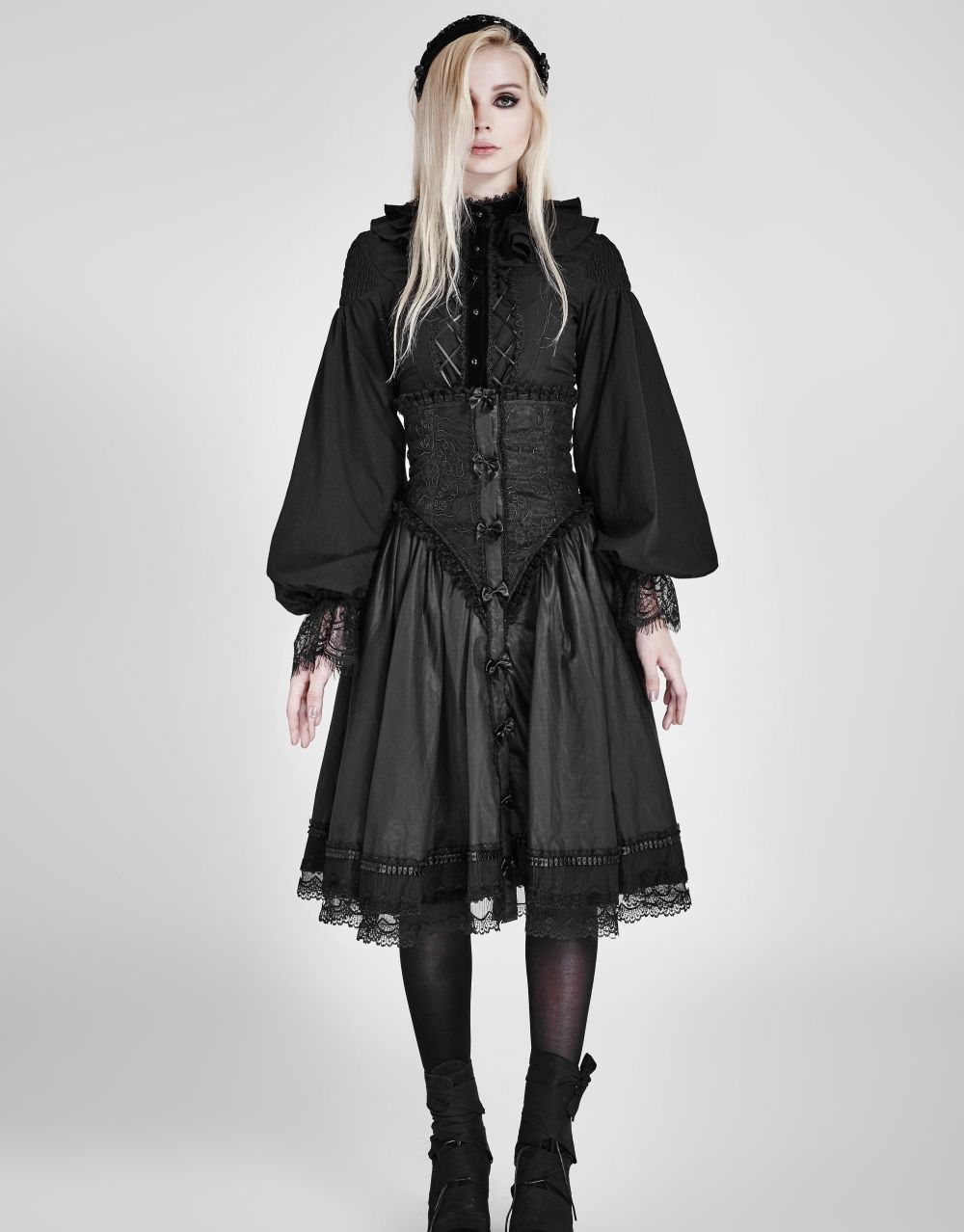 Jupe Gothique Pour Femme - Jupe De Pirate Avec Taille Haute - Costume Médiéval - Jupe Victorienne Steampunk Vintage - Jupe Asymétrique, Volants - Jupe Renaissance - Pour Halloween Et Carnaval, A2