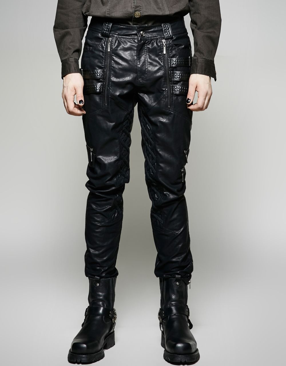 Pantalon Simili Cuir Gothique Homme