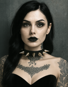Collier gothique en cuir clouté