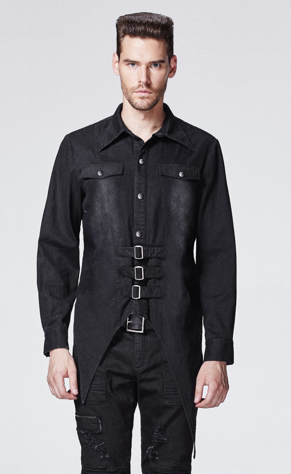Chemise Homme Manches Longues Style Gothique Européen - Coupe Ajustée Pour Halloween Ou Quotidien - 11
