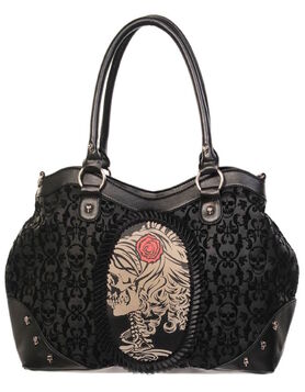 Sac &agrave; Main Gothique Cameo Lady Rose Skull