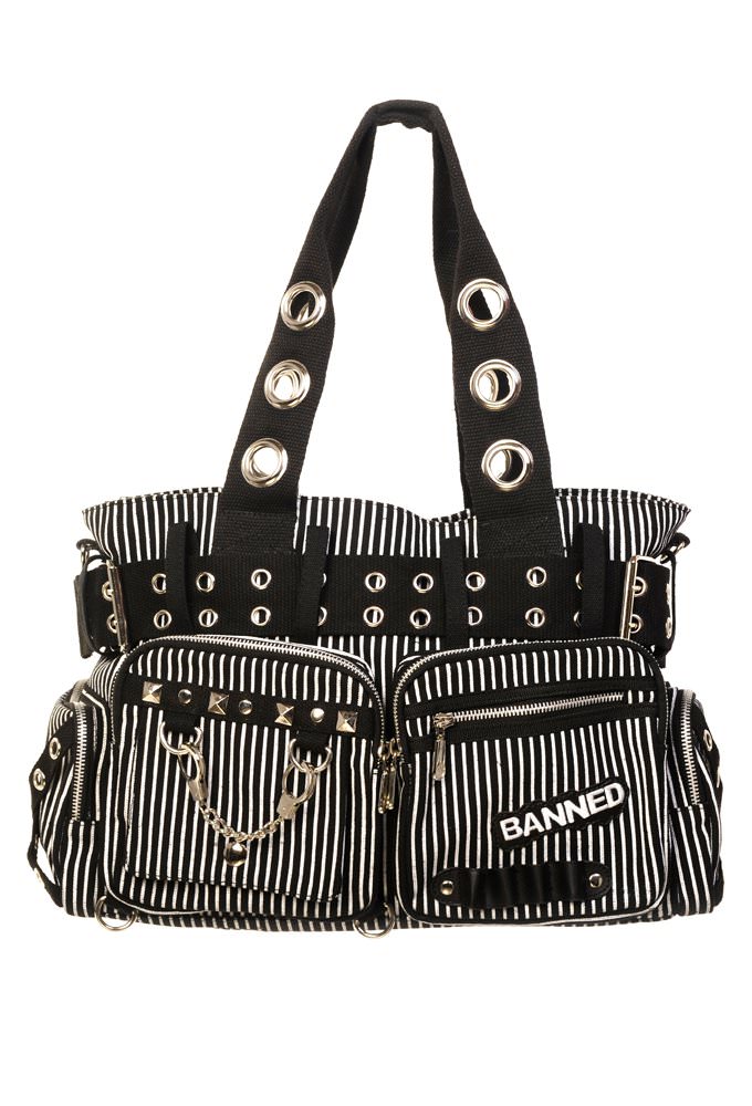 Sac gothique BANNED noir et blanc