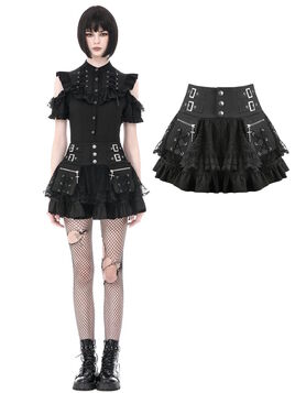 Mini jupe Gothique Sin Forbidden - Dark in Love