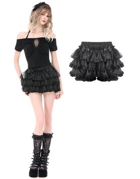 Short Bloomer Gothique Lolita Midnight Ruffles - Dark in Love