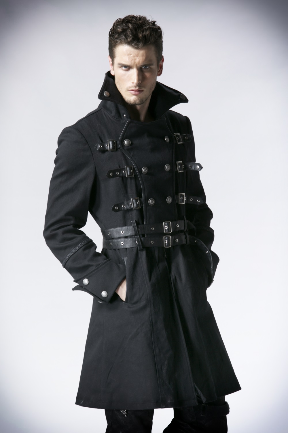 Gothique Punk 34 De Rave Veste Ornée Sangles Noire Y557 Homme 4qdBFt