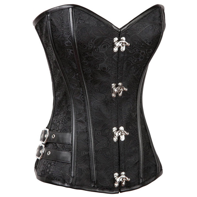 photo n°2 : Corset gothique en tissu brocarde noir