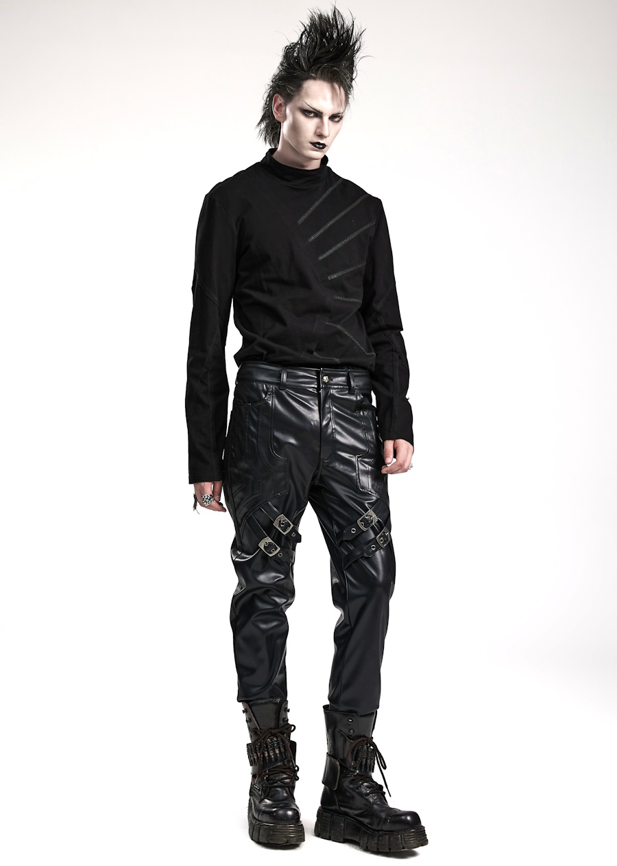 Pantalon De Jogging Homme Style Punk Rock – Coupe Ample – Tissu Polyester élasthanne – Taille élastique Avec Cordon – Design Asymétrique