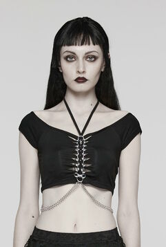 Haut gothique crop top PUNK RAVE