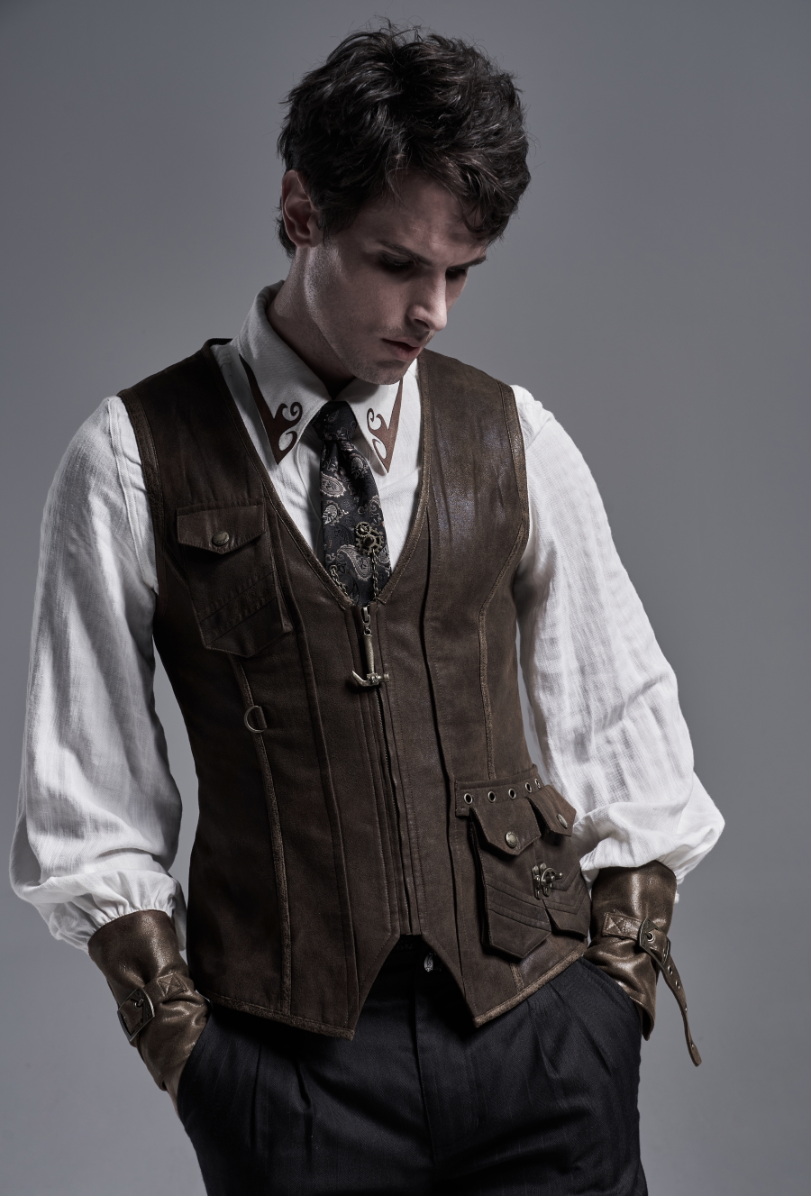 Gilet steampunk homme sans manches PUNK RAVE wy1257