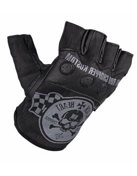 Paire de gants cuir Biker BLACK HEART