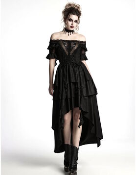Robe Gothique Longue PUNK RAVE 'La Sylphide Noire'