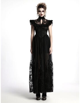 Robe Gothique Longue PUNK RAVE 'La Comtesse Noire'