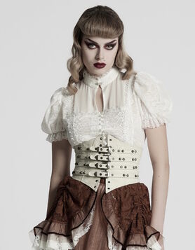 Serre-taille gothique blanc PUNK RAVE
