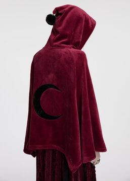 Cape Gothique Occulte Rouge Punk Rave - Crimson Moon