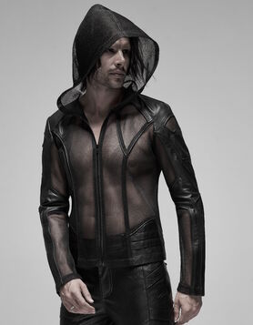 Veste R&eacute;sille Cyber Gothique Homme Punk Rave - Phantom Nexus