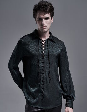 Chemise Gothique Homme Punk Rave - Emerald Phantasm