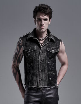 Veste Sans Manches Punk Homme Punk Rave - Decadent Ruins
