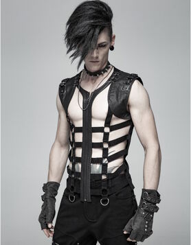 Gilet PUNK RAVE 'Anatomie Goth'