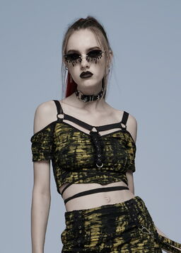 Crop top PUNK RAVE 'yellowbreeze'