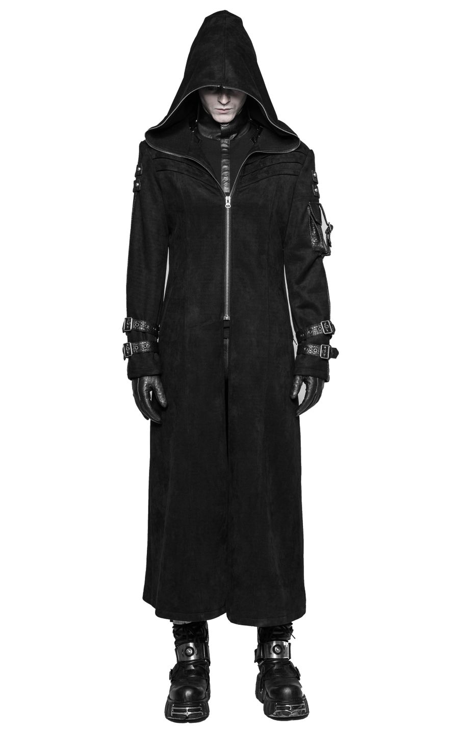 manteau long capuche noir