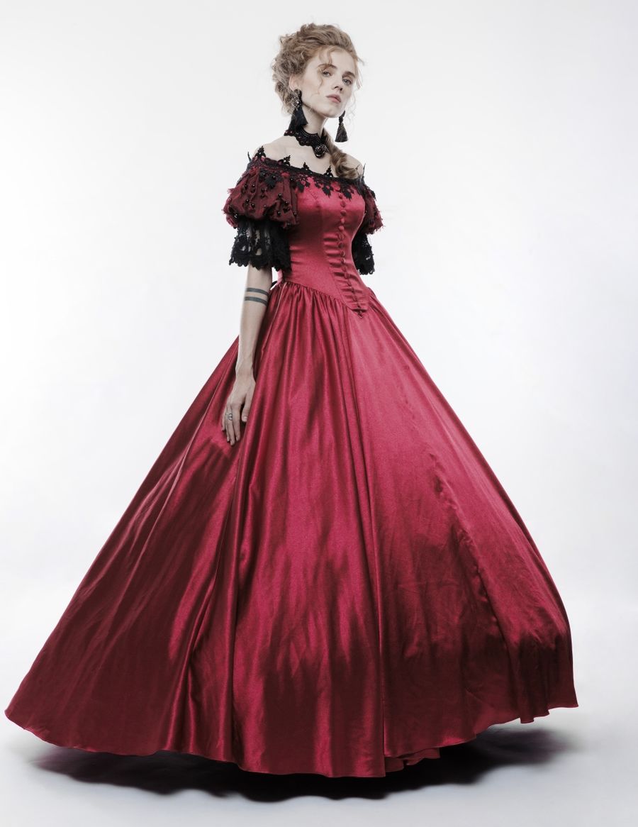 ROBE ROUGE STYLE CABARET GOTHIQUE