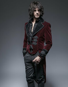 Veste gothique bordeaux homme PUNK RAVE