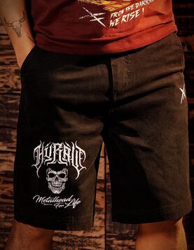 Short Chino Noir Brod&eacute; - MetalHead - Hyraw
