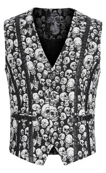 Gilet goth skull sans manches PUNK RAVE