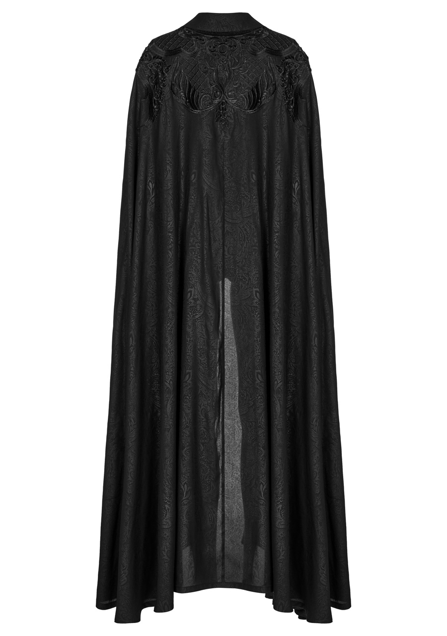 Longue cape gothique femme PUNK RAVE en velours noir wy1423