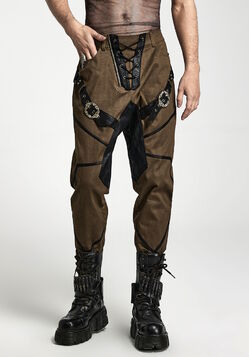 Pantalon steampunk marron PUNK RAVE 'bargain'