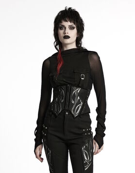 Serre-taille Cyber Goth PUNK RAVE 'Nexus Noir'