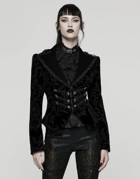Veste Gothique Velours Victorienne - Coeur Noir