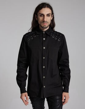 Chemise Punk Noire 'Iron Ritual' - Punk Rave