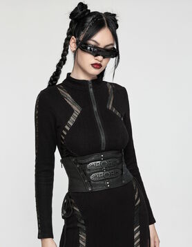 Serre-taille Cyber Goth PUNK RAVE 'Obsidian Gear'