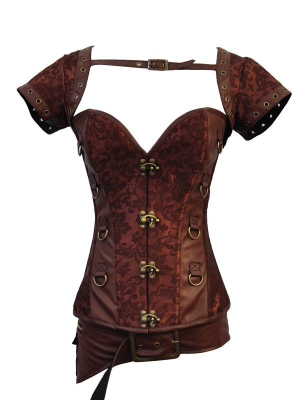 corset steampunk marron