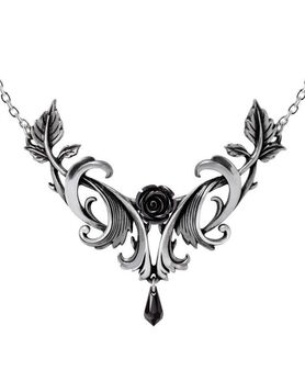 Collier gothique baroque &agrave; la rose noire - Alchemy