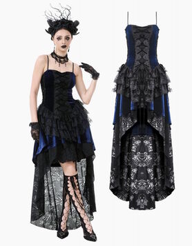 Robe Gothique indigo impérial DARK IN LOVE