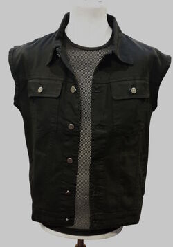 Veste en Jean Noir Sans Manches DISCOBOLE