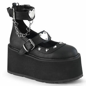 Chaussures Gothiques Plateforme Coeurs M&eacute;talliques & Cha&icirc;nes - DemoniaCult