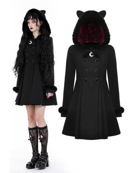 Manteau Gothic Lolita 'Midnight Cat' - Dark in Love