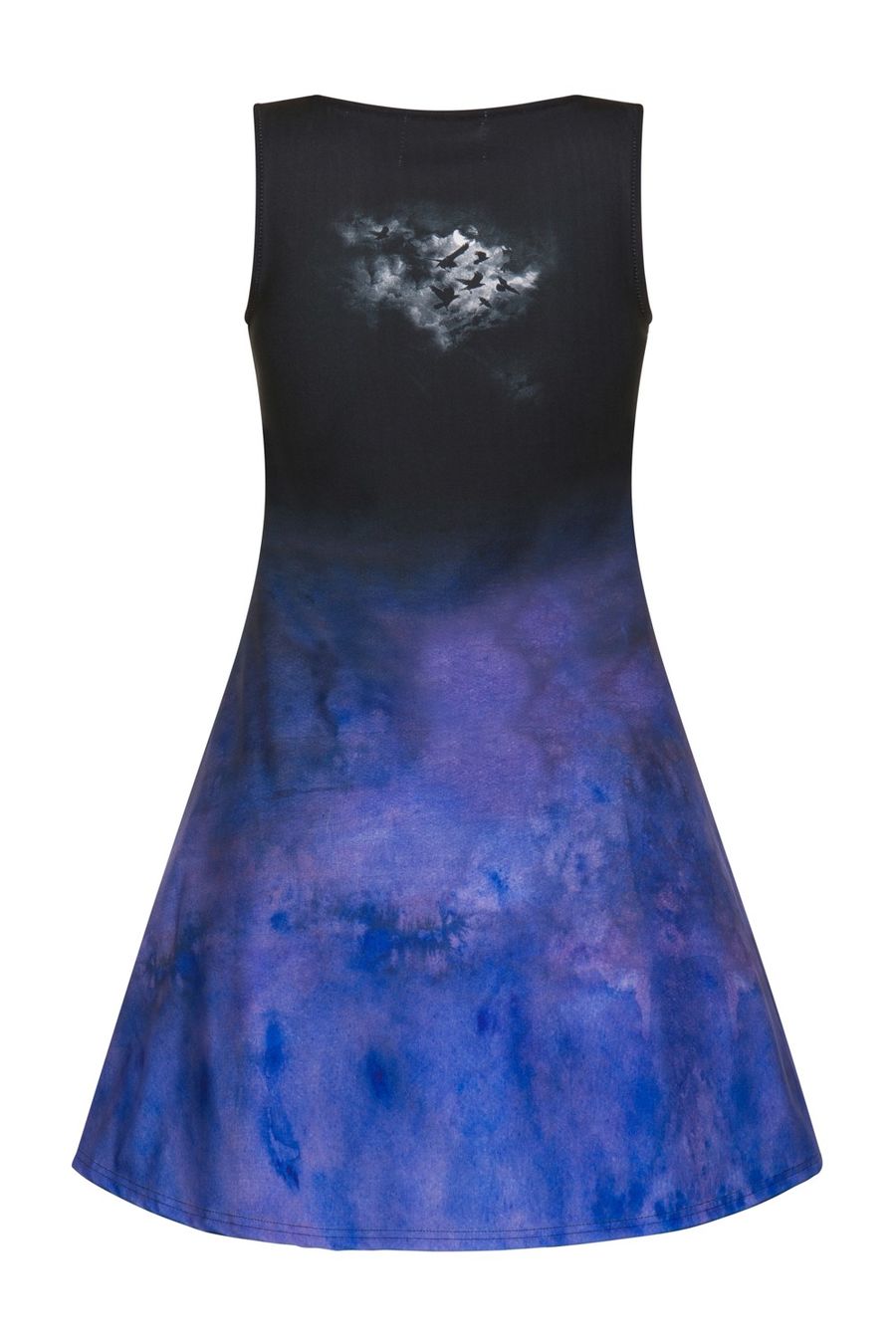 Robe gothique ALCHEMY BLACK imprimée d'un grand corbeau 'shadow'
