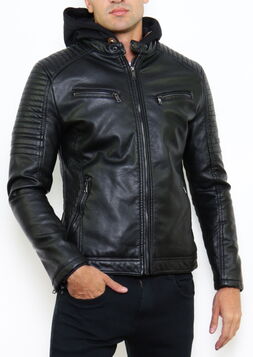 Blouson rock en simili cuir