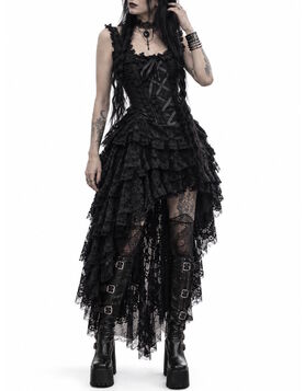 Robe Corset Gothique Ophelie Black King Brocade - Burleska