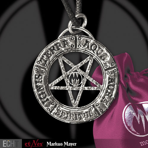 Pendentif Pentagramme En Argent 925 - Diamètre 18 Mm - Avec Ruban Noir Et Chiffon De Polissage - Bijou Symbolique