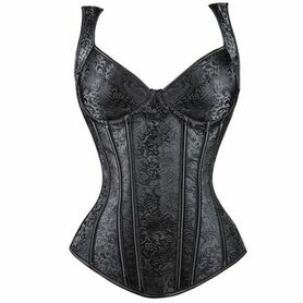 Bustier gothique brocarde noir