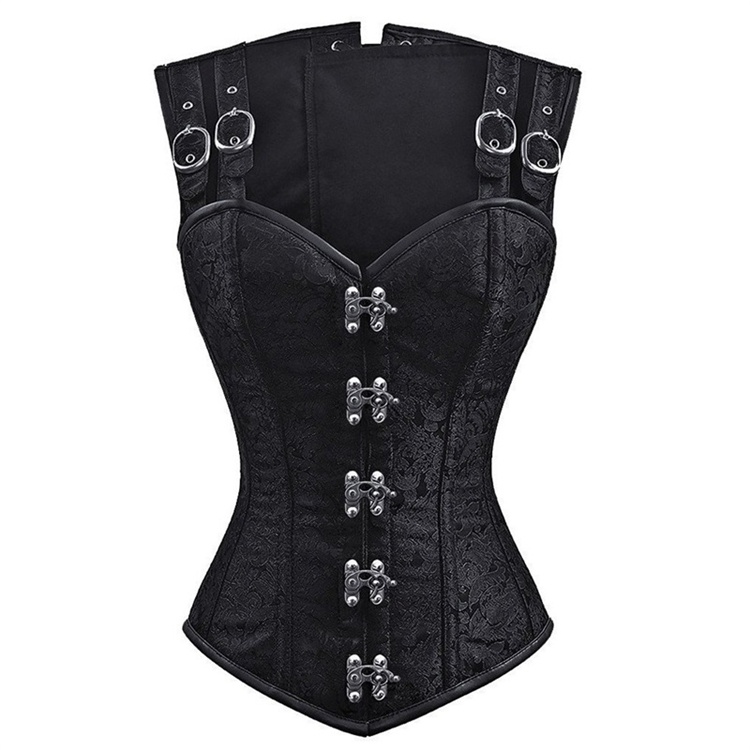 Corset gothique brocarde noir