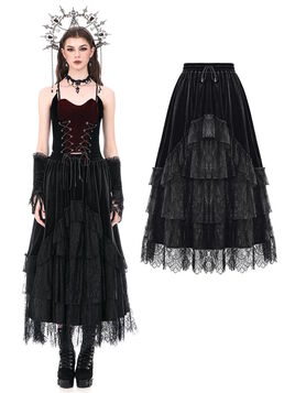 Jupe Gothique en Velours Velvet Cathedral - Dark in Love