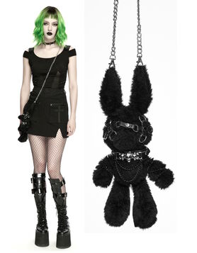 Peluche Lapin Gothique Black Rebel Bunny - Punk Rave