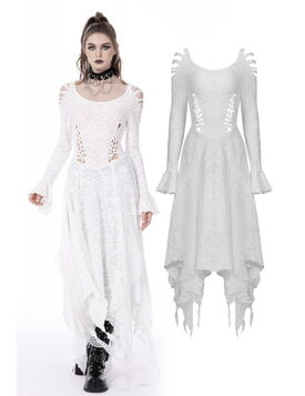 Longue robe gothique blanche DARK IN LOVE 'Sitelli'