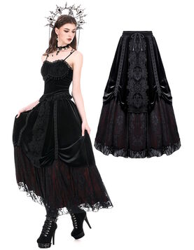 Jupe Gothique en Velours La Marquise Noire - Dark in Love